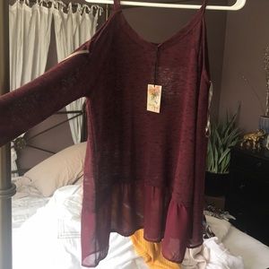 Maroon sheer cut out